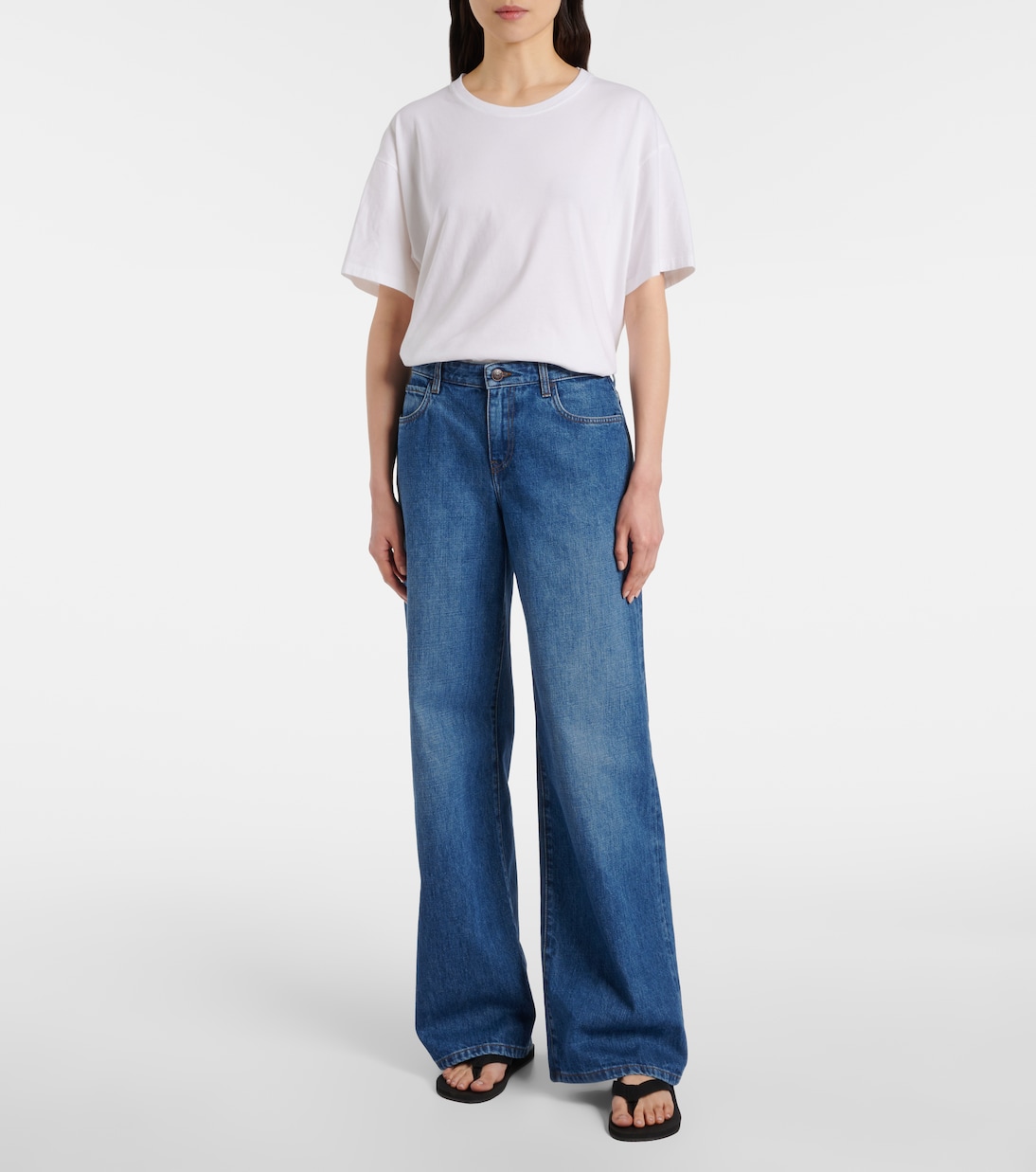Jeans a gamba larga e vita alta Eglitta | The Row
