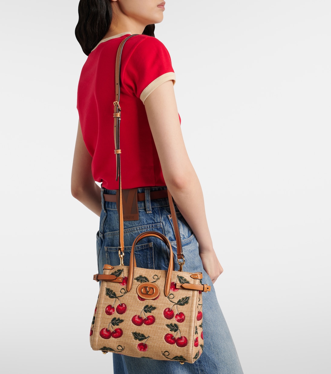Antibes Cherryfic Small jacquard tote bag | Valentino Garavani