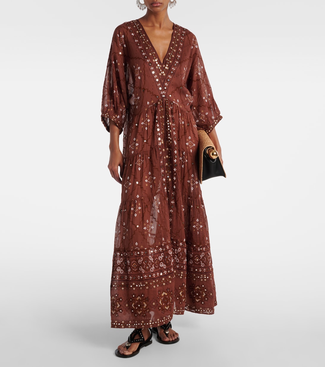 Vestido largo de algodón estampado | Juliet Dunn