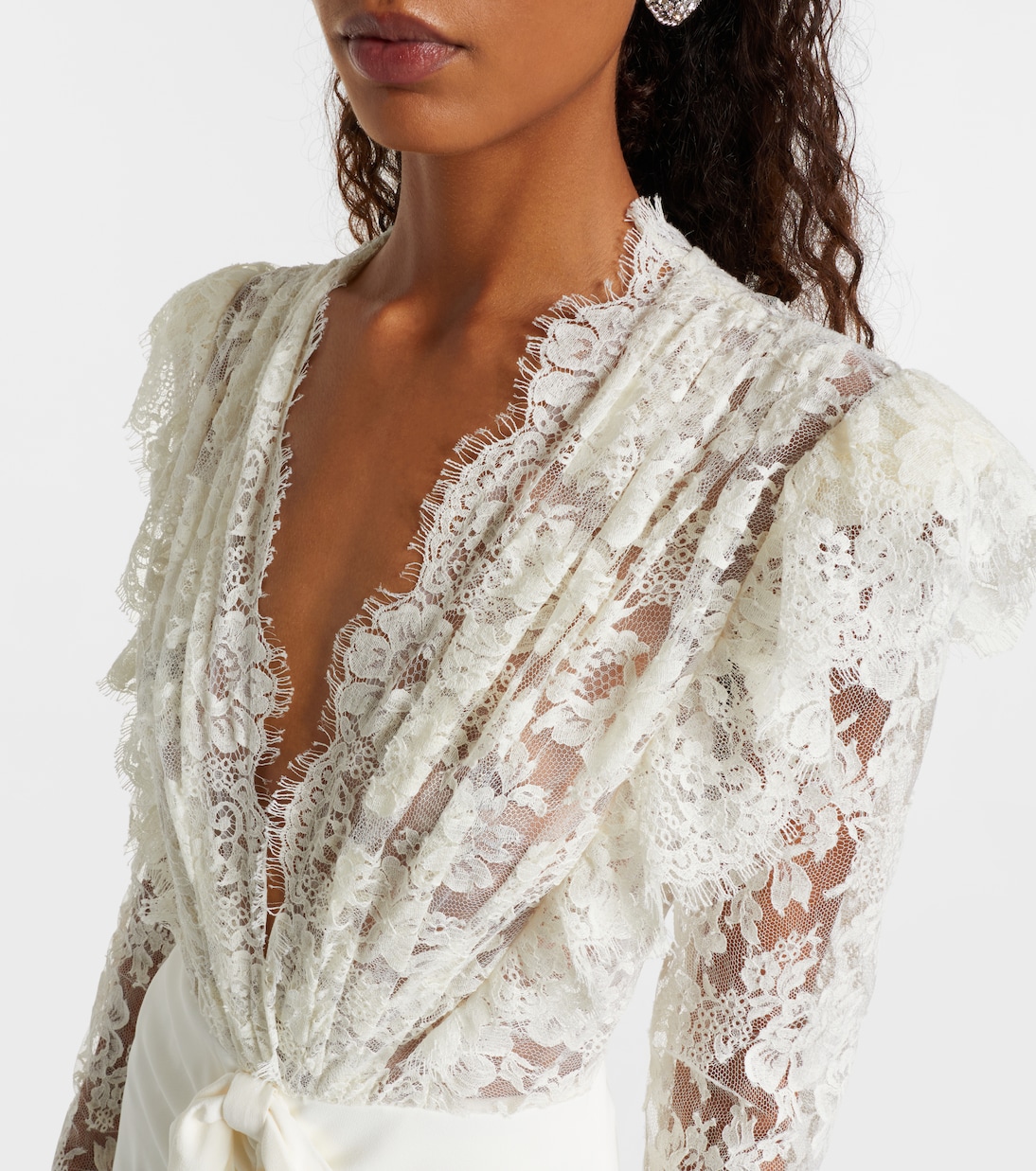 Robe longue en dentelle | Alessandra Rich