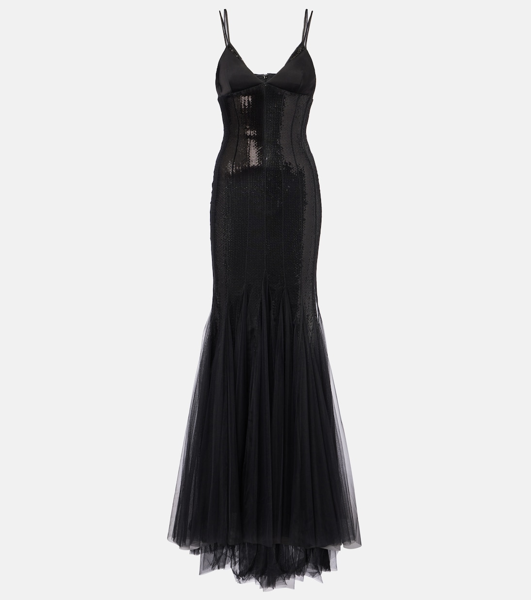 Sequined tulle and satin gown | David Koma