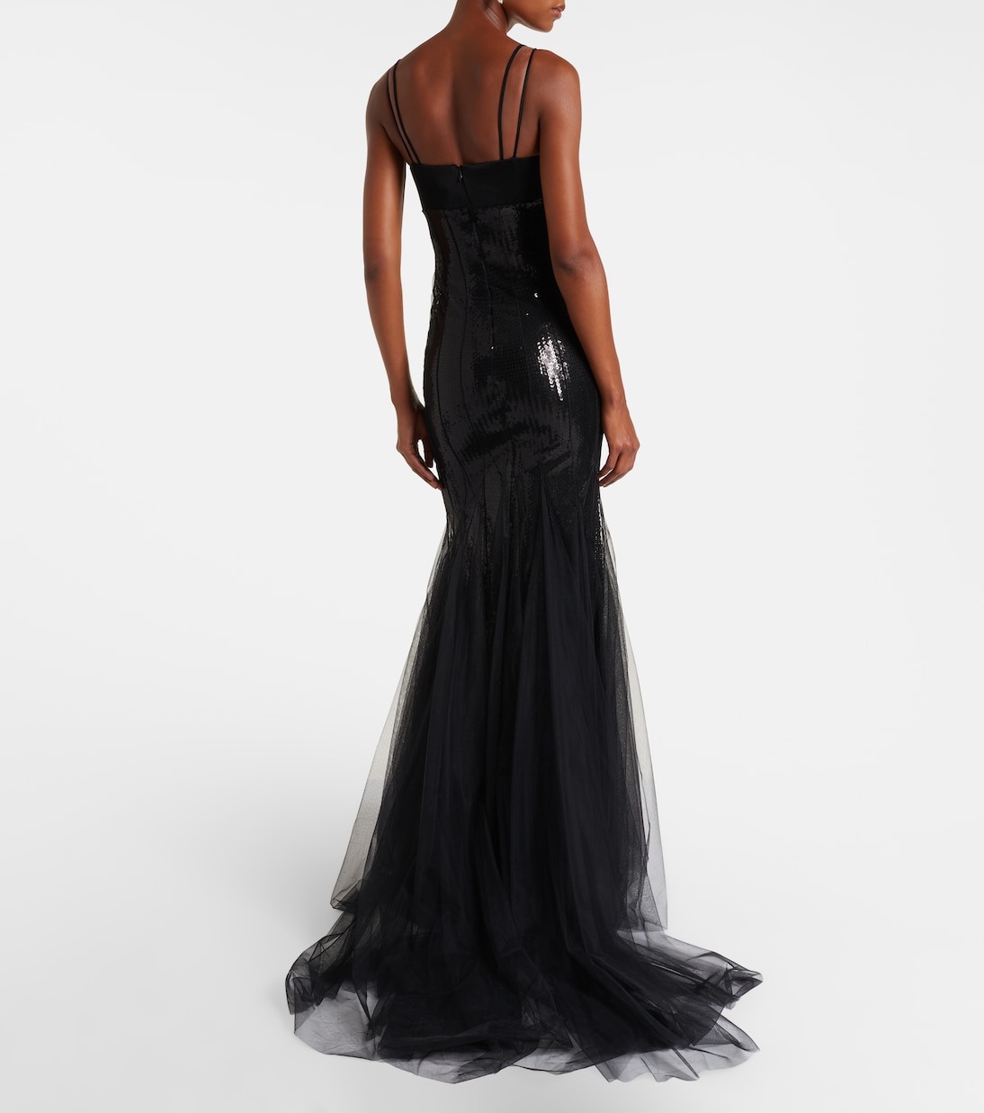 Sequined tulle and satin gown | David Koma