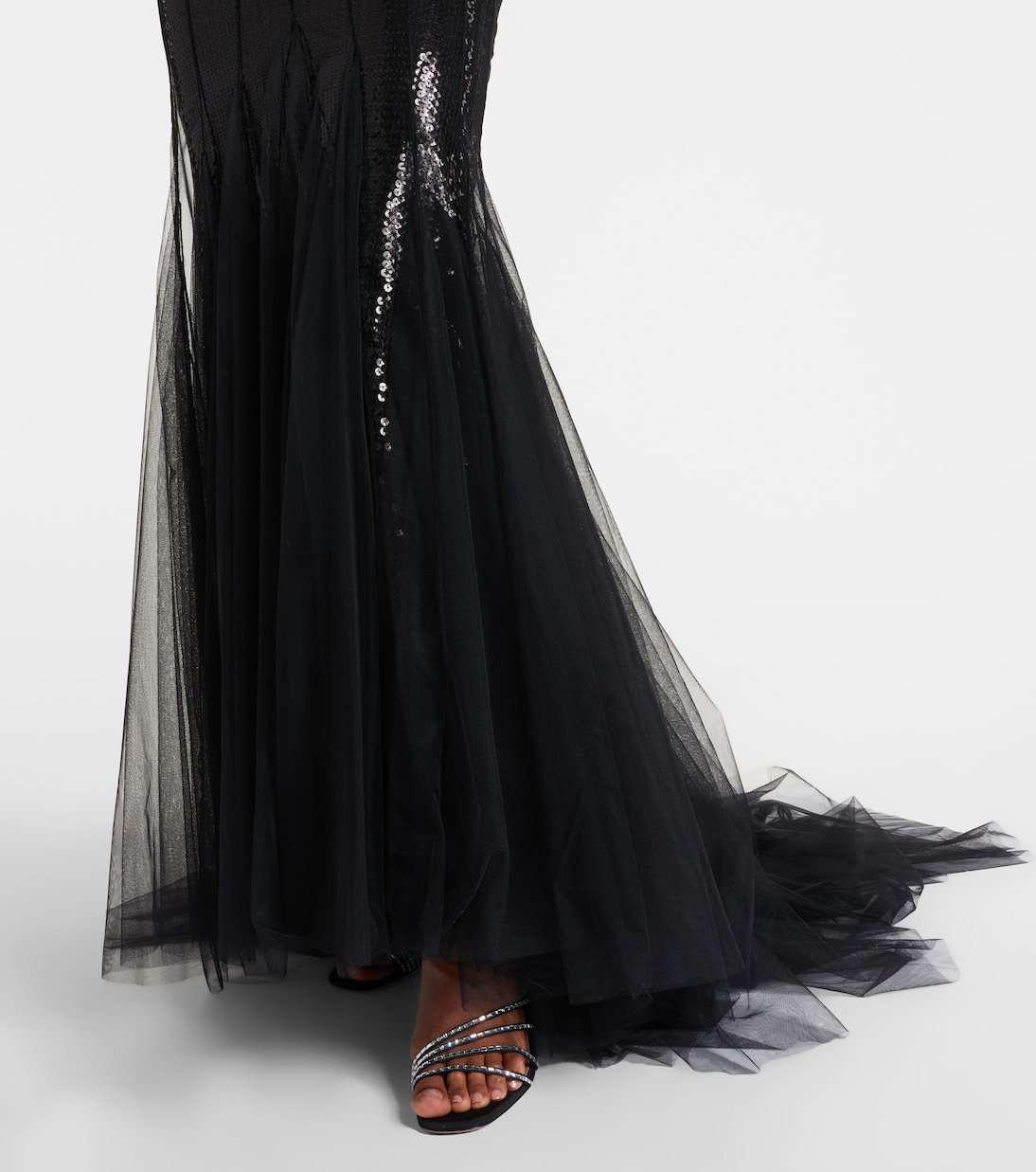 Sequined tulle and satin gown | David Koma