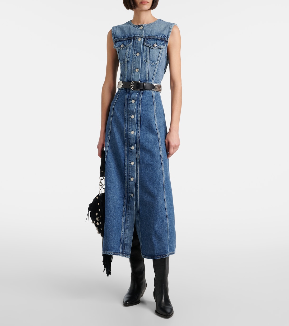Vestido midi Idalene en denim | Citizens of Humanity