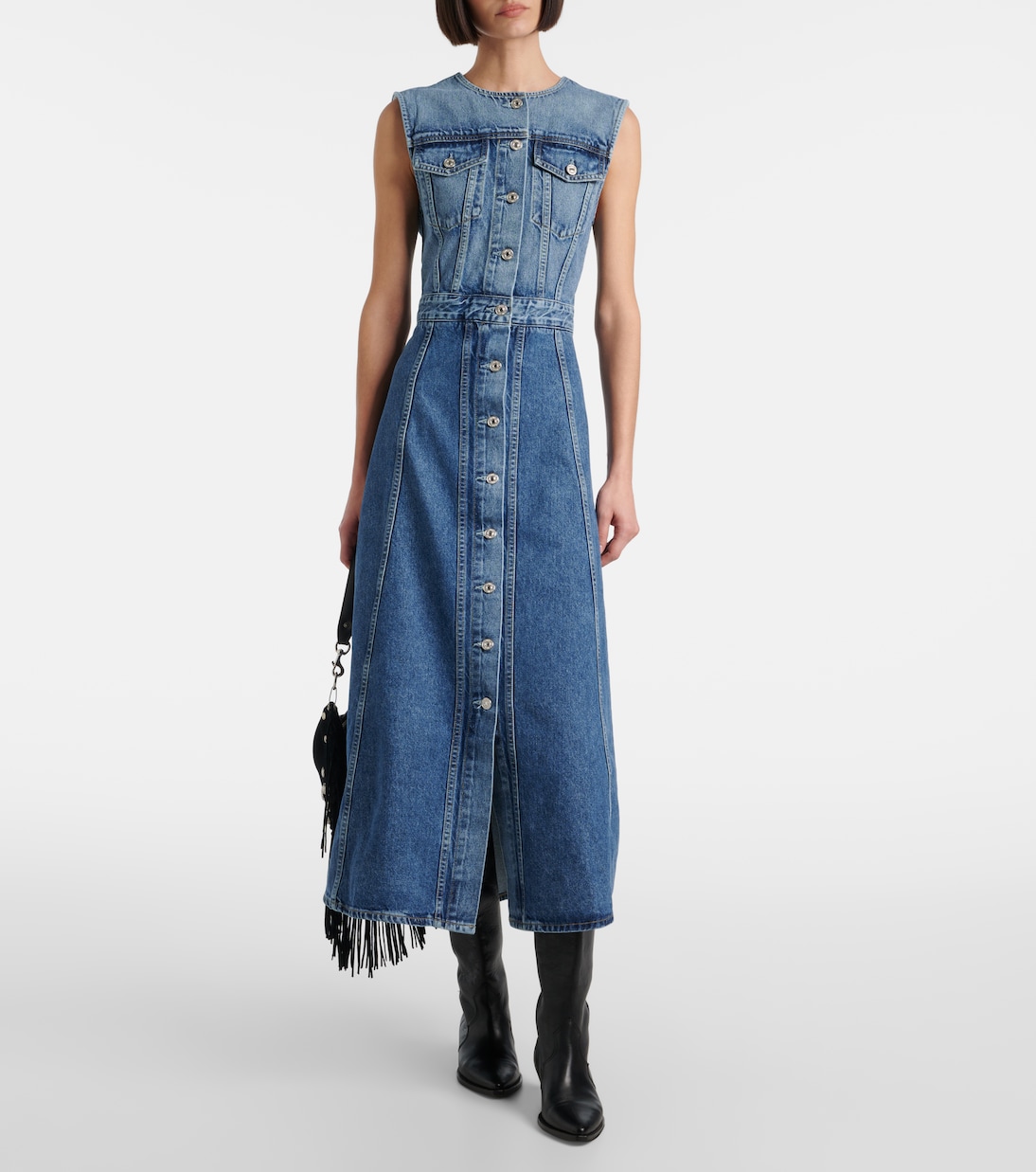 Vestido midi Idalene en denim | Citizens of Humanity
