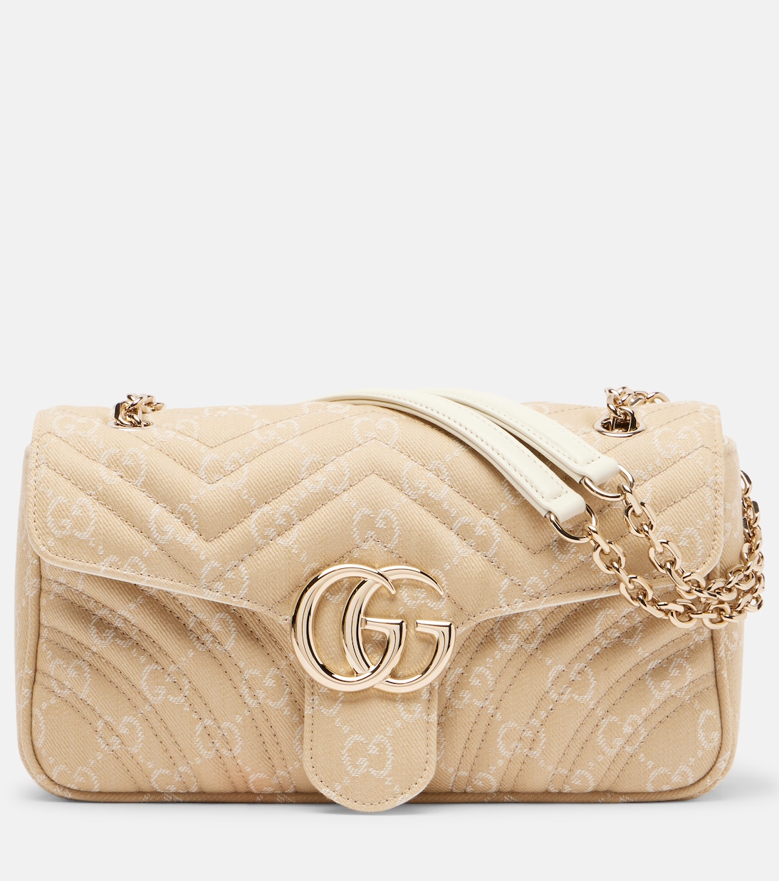 Bolso al hombro GG Marmont Small de denim | Gucci