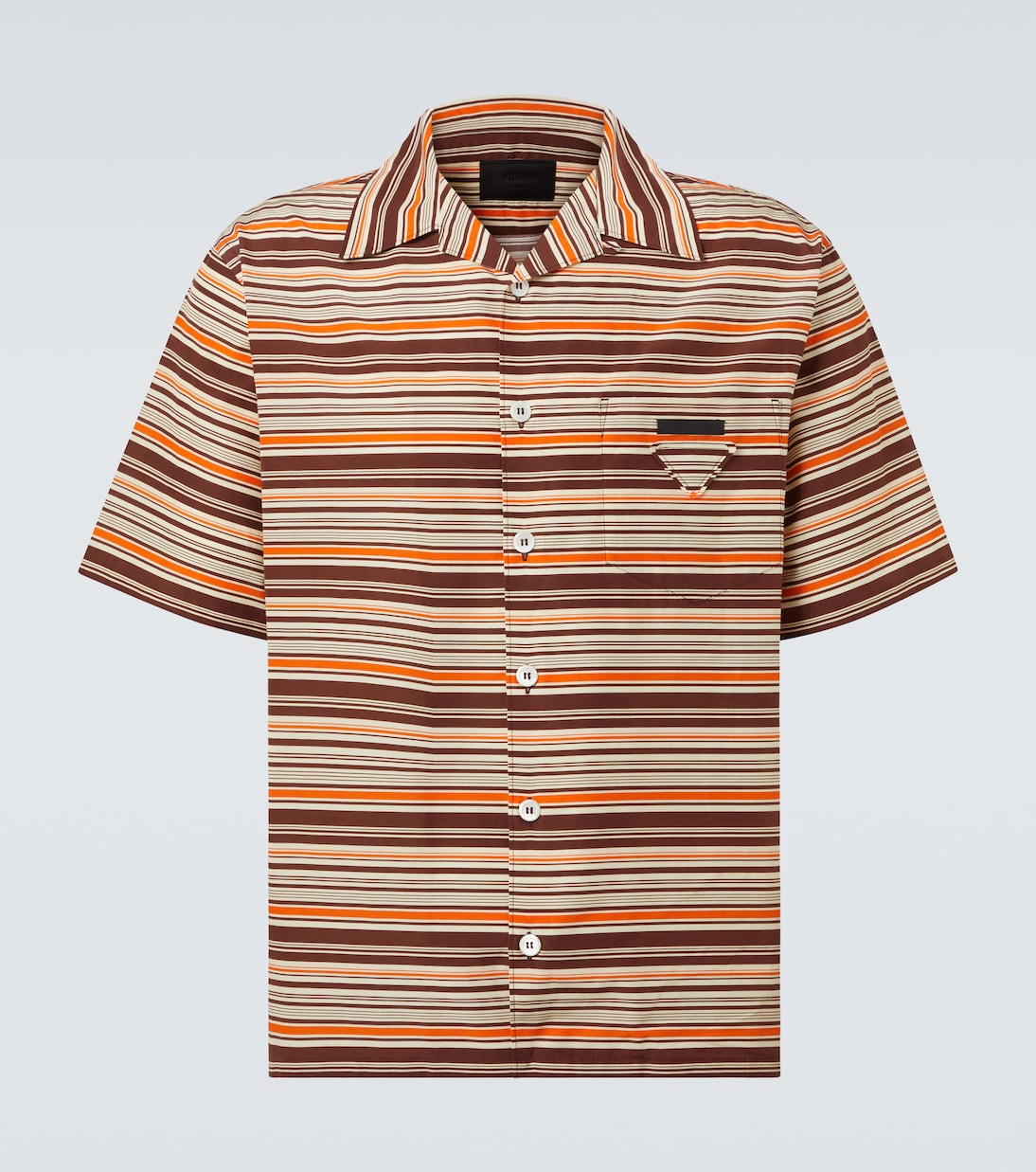 Striped cotton and silk bowling shirt | Prada