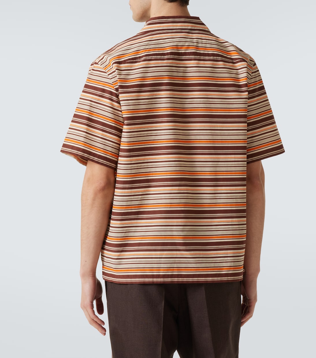 Striped cotton and silk bowling shirt | Prada