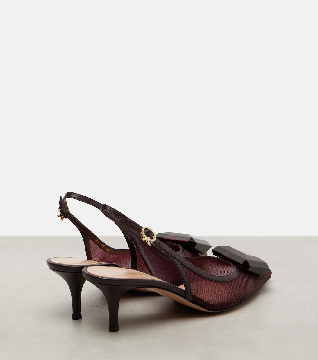 Pumps slingback 55 in mesh con pelle | Gianvito Rossi