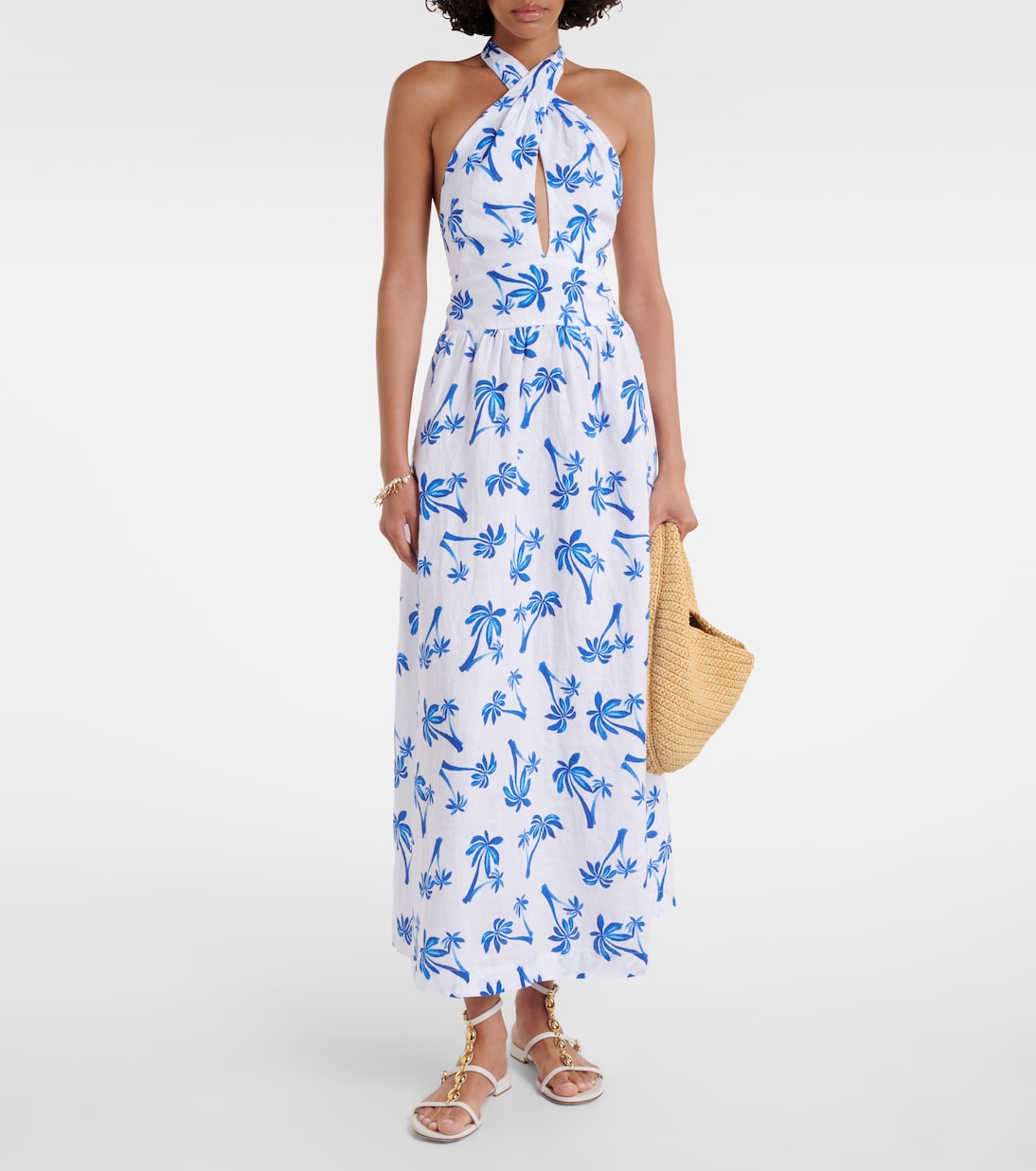 Maxikleid Palm Beach aus Leinen | Heidi Klein