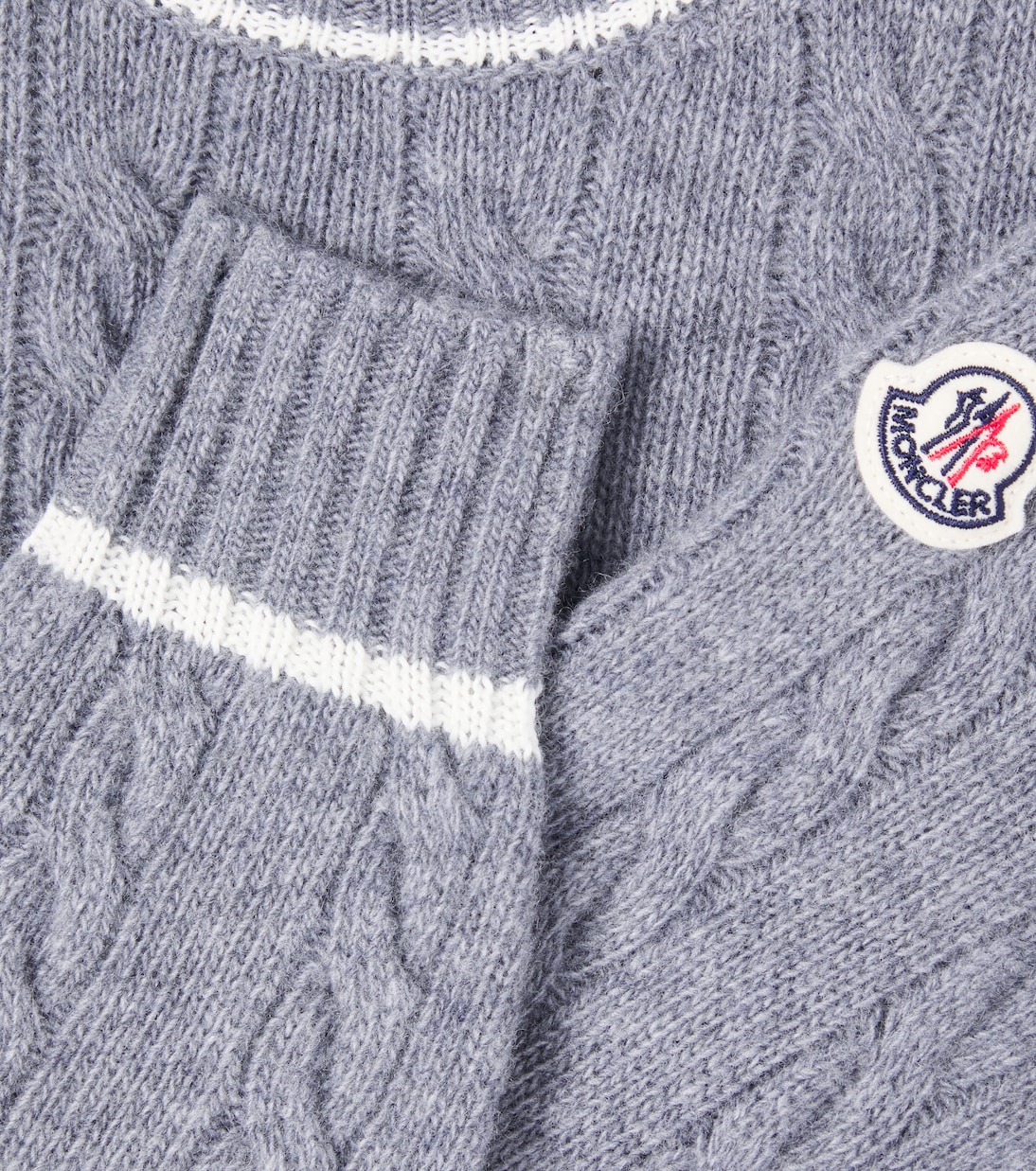Logo初剪羊毛绞花针织毛衣 | Moncler Enfant