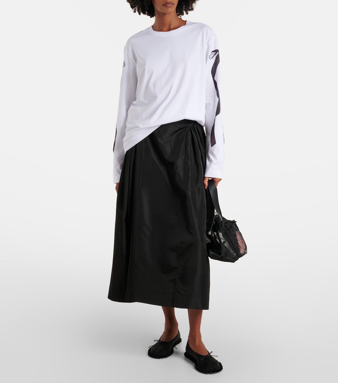 T-shirt in jersey di cotone con stampa | Simone Rocha