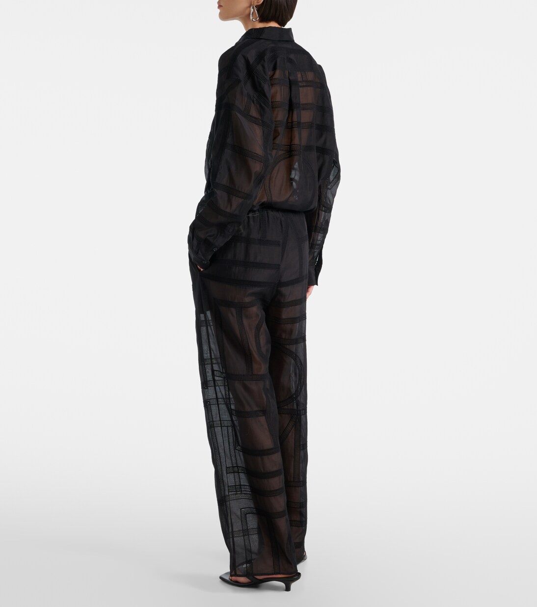 Cotton and silk voile wide-leg pants | Toteme