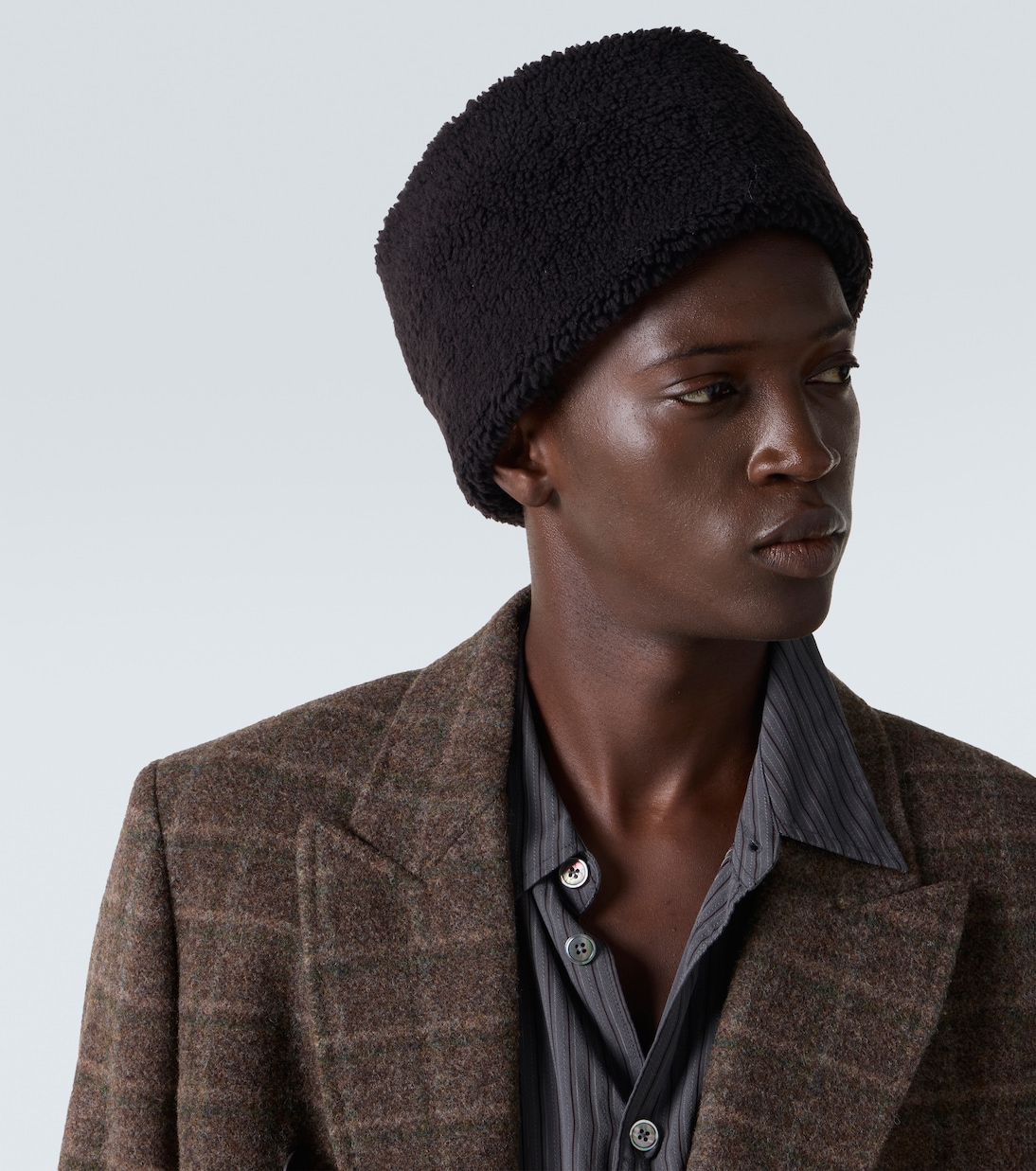 Chapeau Blizzard en shearling et cuir | Our Legacy