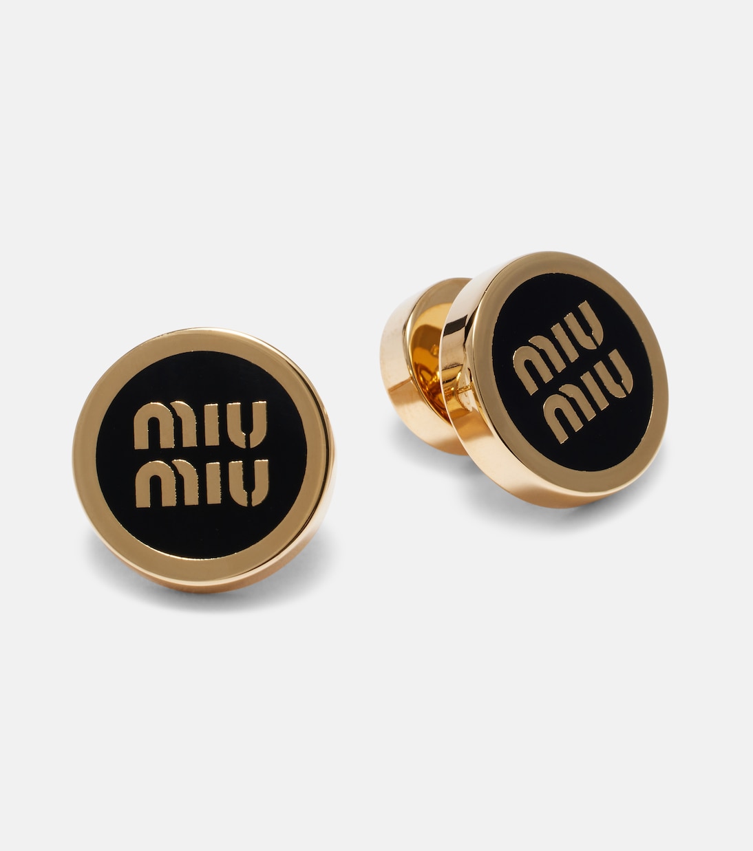 Pendientes de botón con logo | Miu Miu