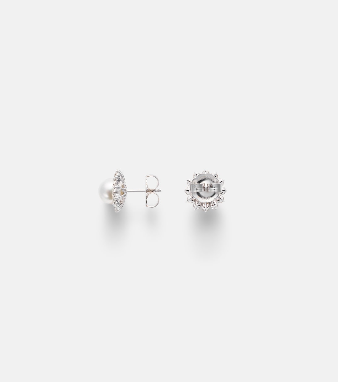 Ohrringe aus 18kt Weißgold mit Diamanten und Akoyaperlen | Mikimoto