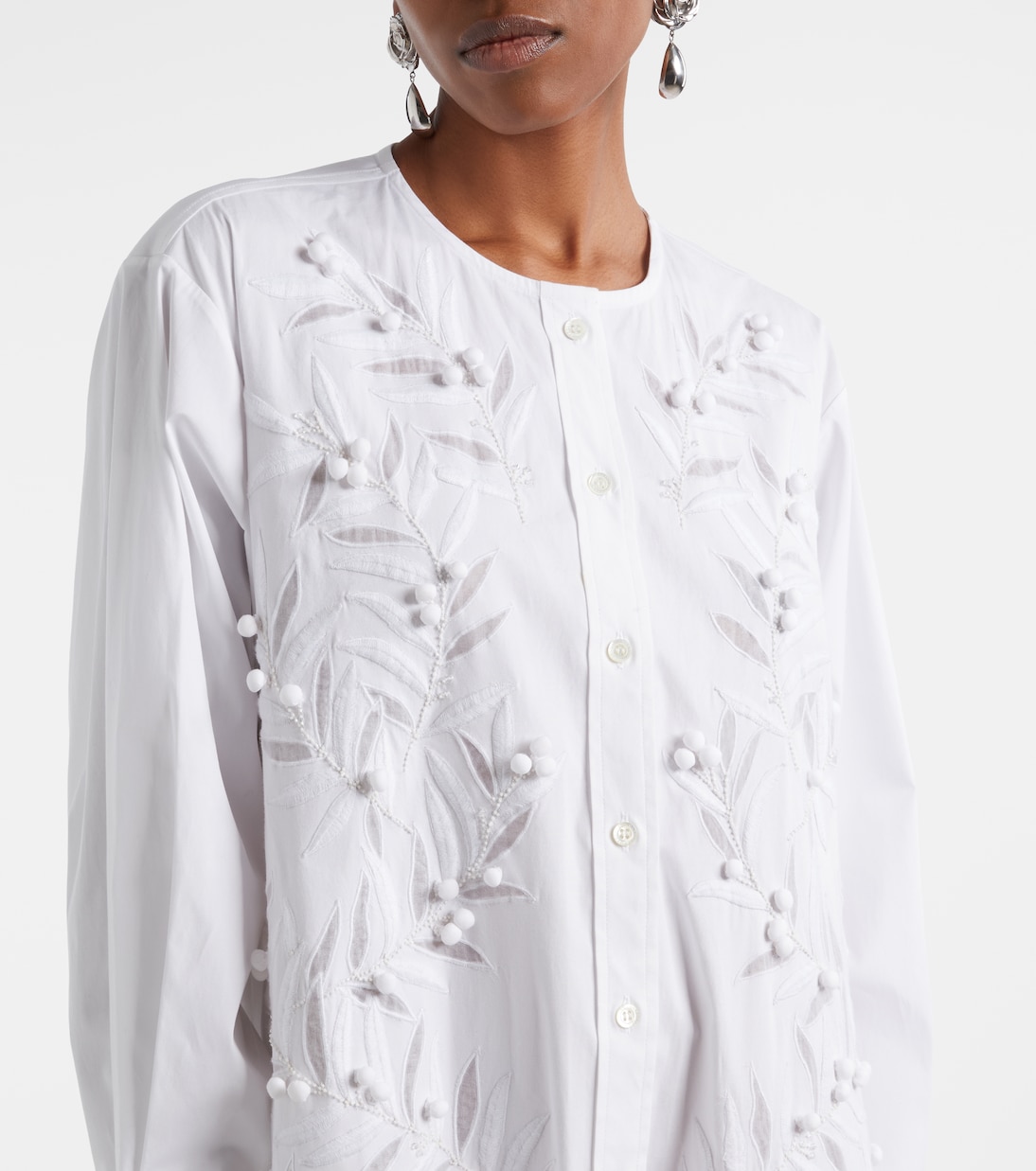 Embroidered cotton-blend gown | Carolina Herrera