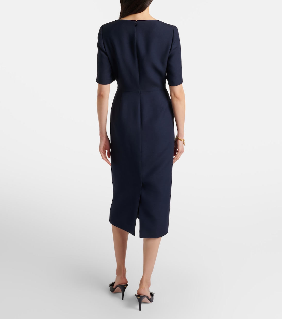 Vestido midi Crepe Couture con encaje | Valentino