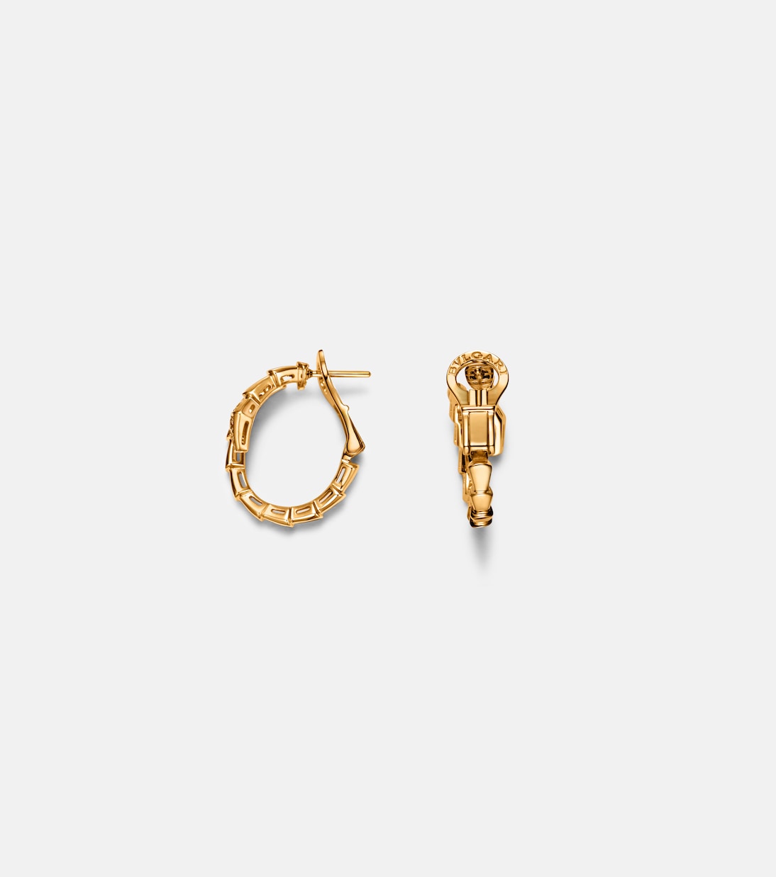 Orecchini a cerchio Serpenti Viper in oro 18kt con diamanti | Bvlgari