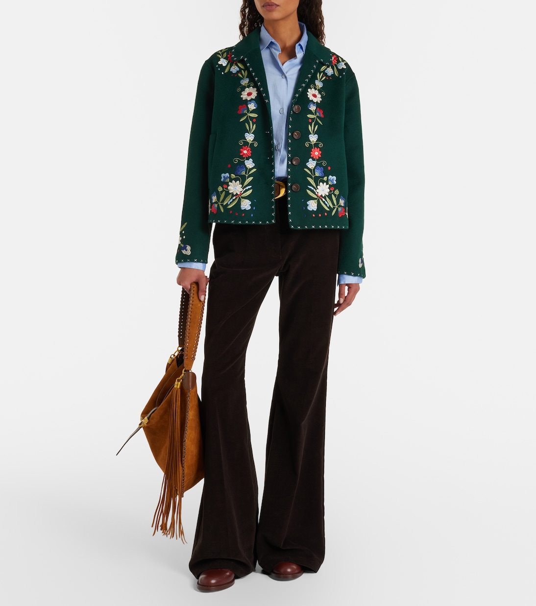 Jude embroidered wool-blend jacket | Rixo