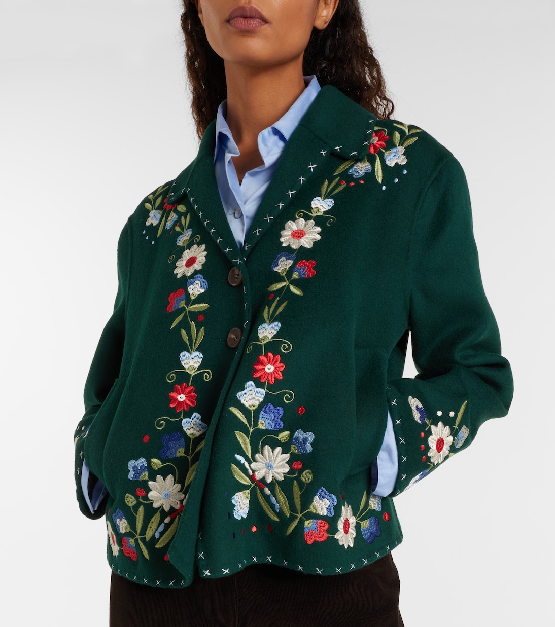 Jude embroidered wool-blend jacket | Rixo