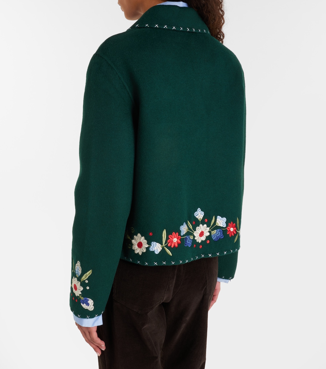 Jude embroidered wool-blend jacket | Rixo