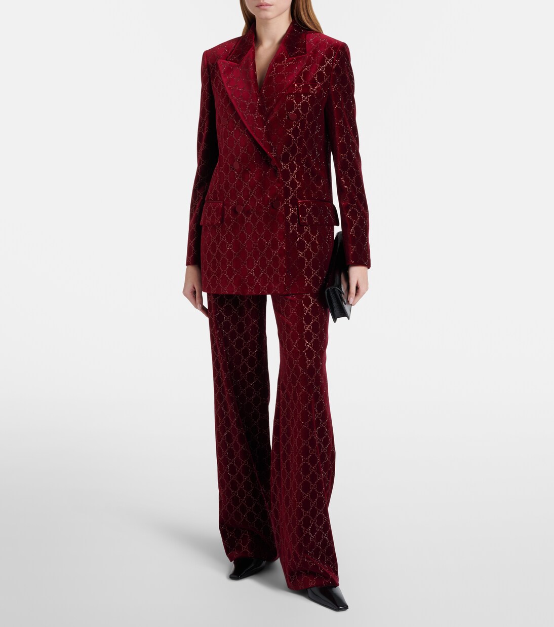 GG cotton velvet wide-leg pants | Gucci