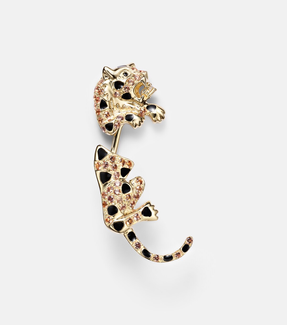 Puce & Dessous Léopard 9kt gold single earring with gemstones | Yvonne Léon