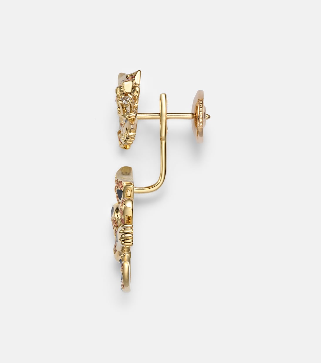 Puce & Dessous Léopard 9kt gold single earring with gemstones | Yvonne Léon