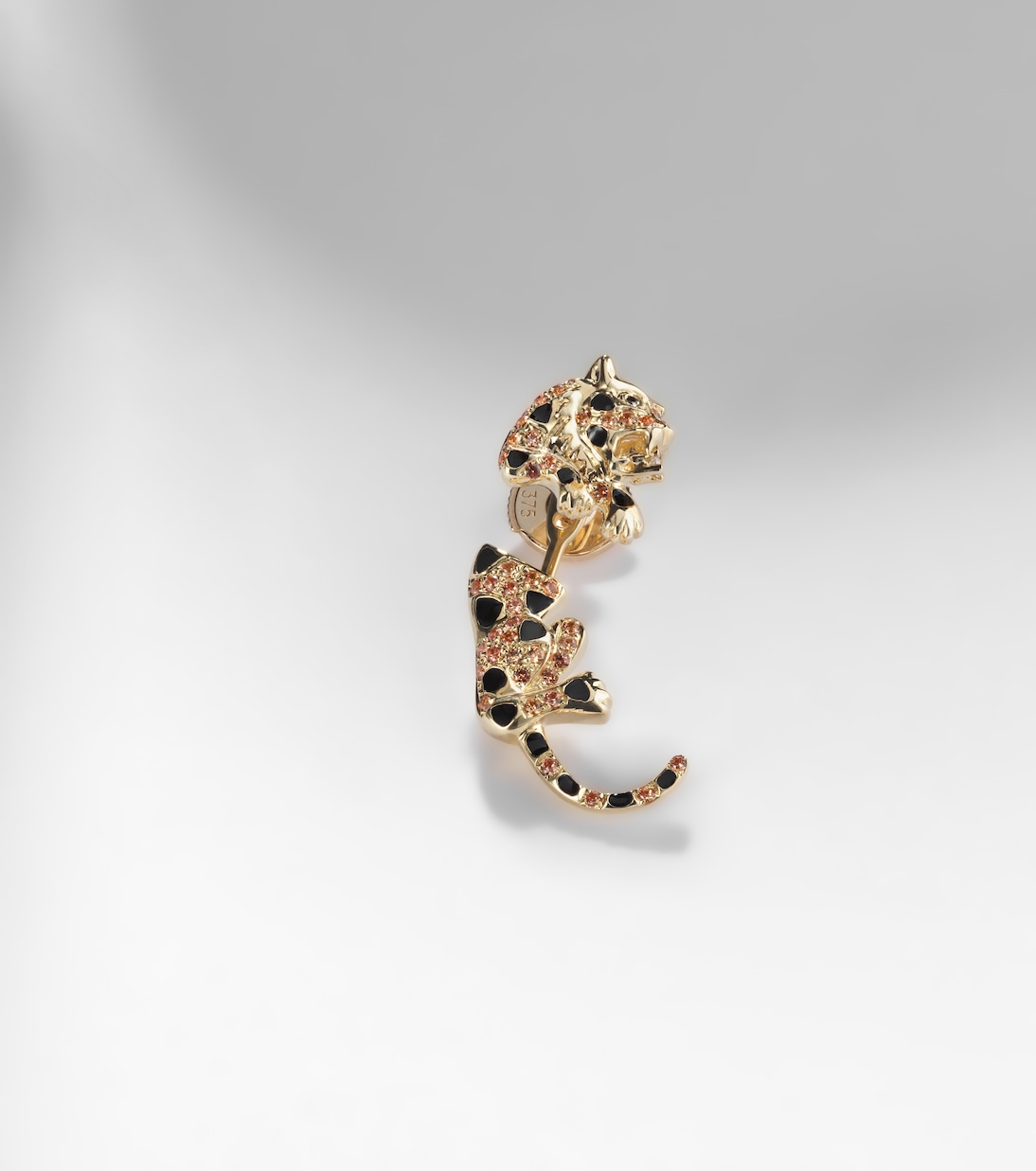 Puce & Dessous Léopard 9kt gold single earring with gemstones | Yvonne Léon