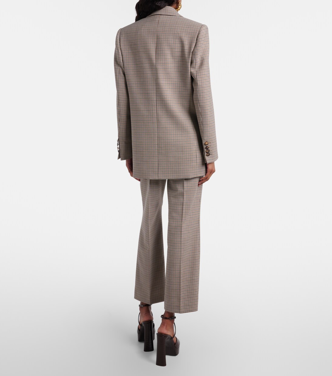 Checked wool-blend flared pants | Etro
