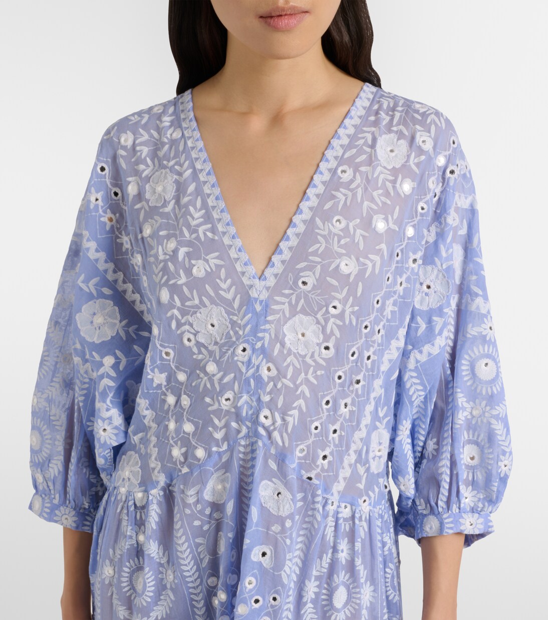 Maxikleid aus Baumwolle mit Pailletten | Juliet Dunn