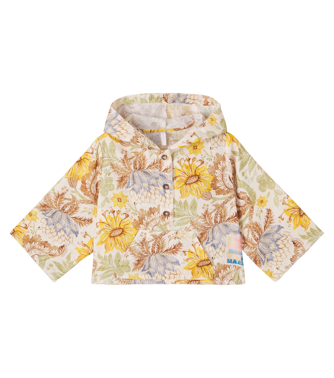 Floral hooded cotton top | Zimmermann Kids