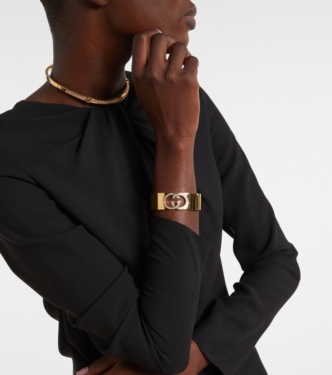 GG crystal-embellished bangle | Gucci