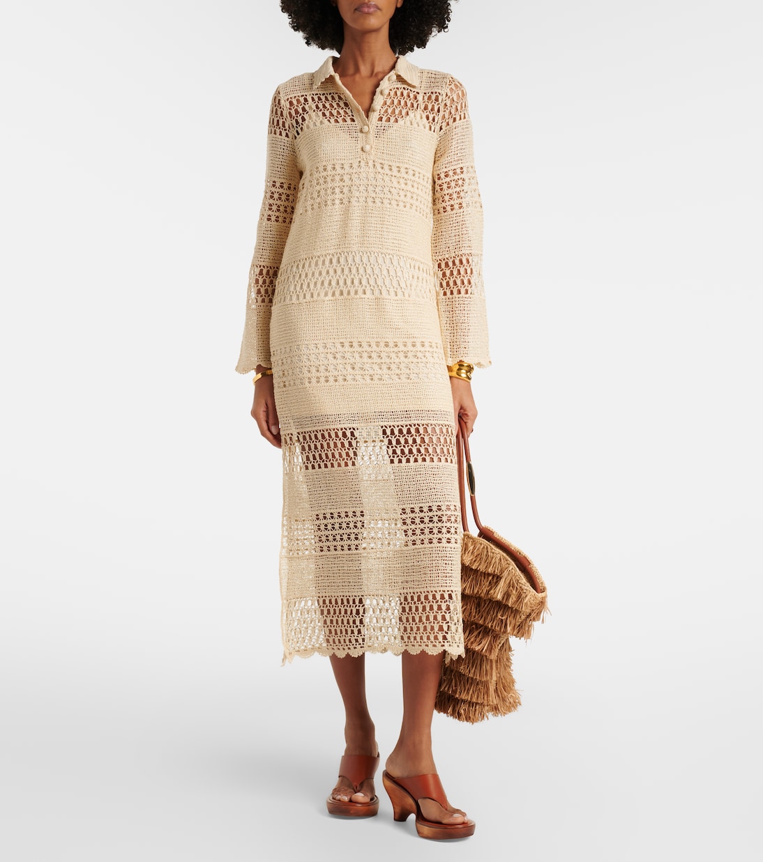 Wanderlust crochet cotton-blend midi dress | Zimmermann