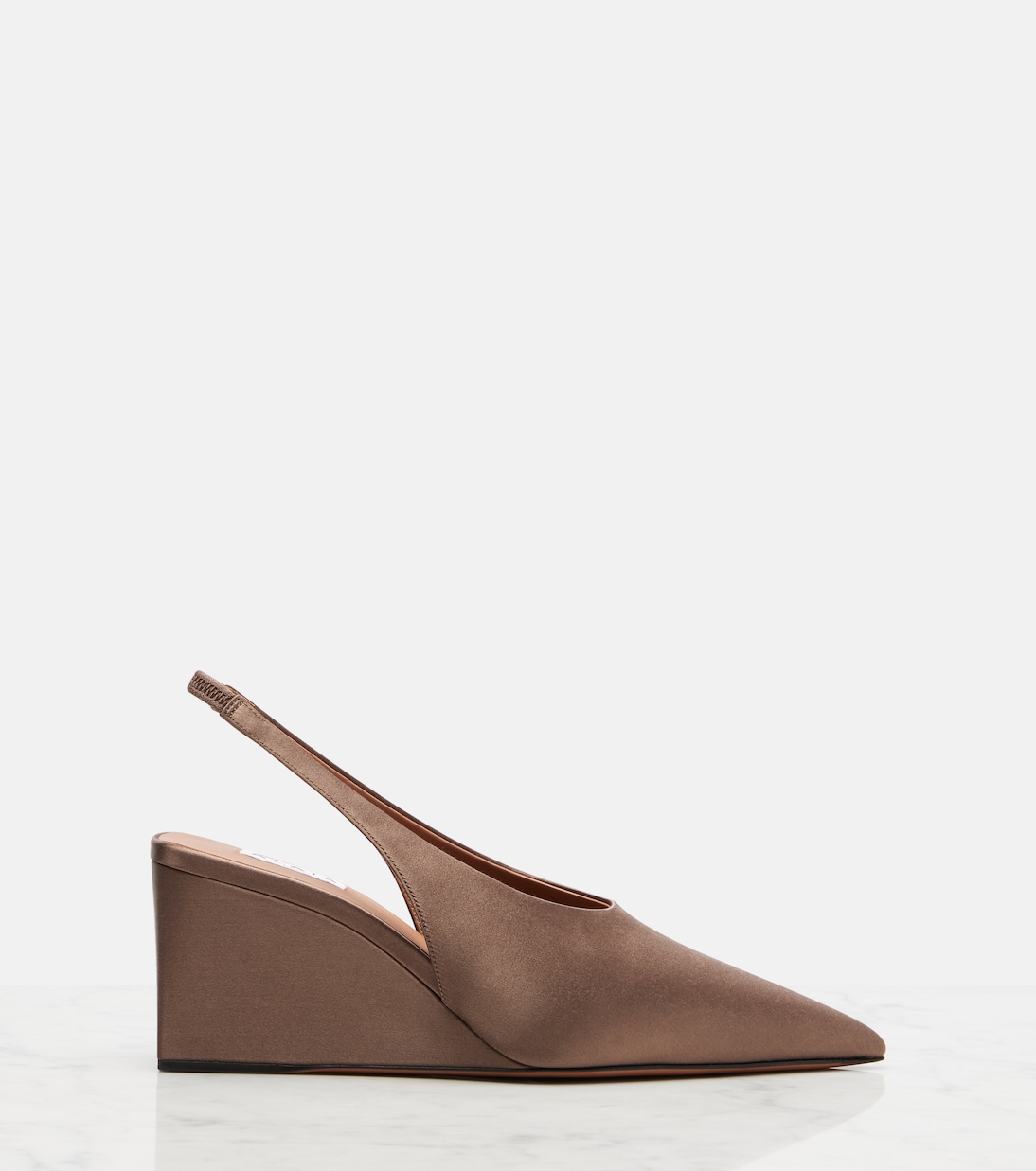 Cube 75 satin slingback wedges | Alaïa