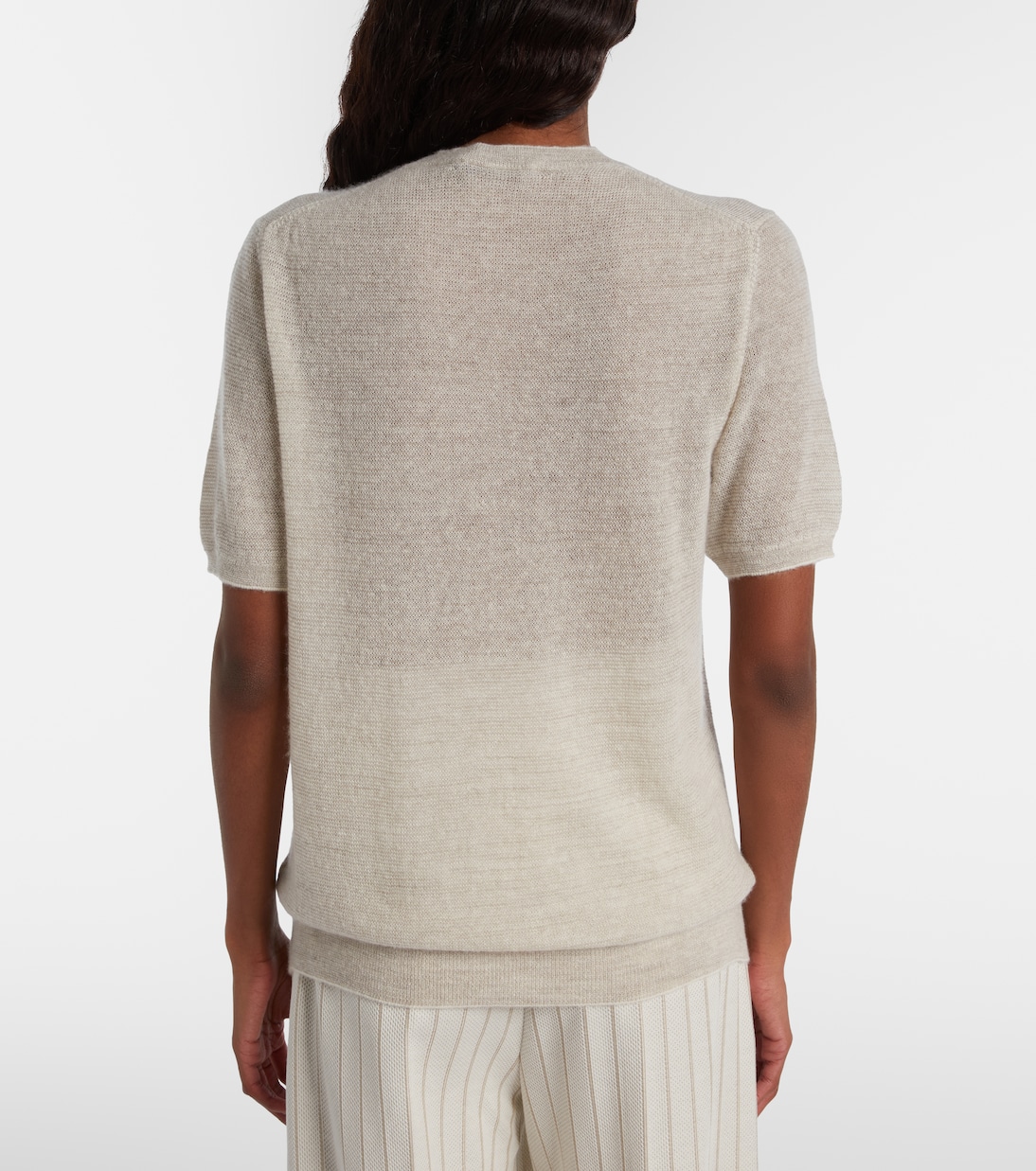 Walnut cashmere, wool, and silk top | Loro Piana