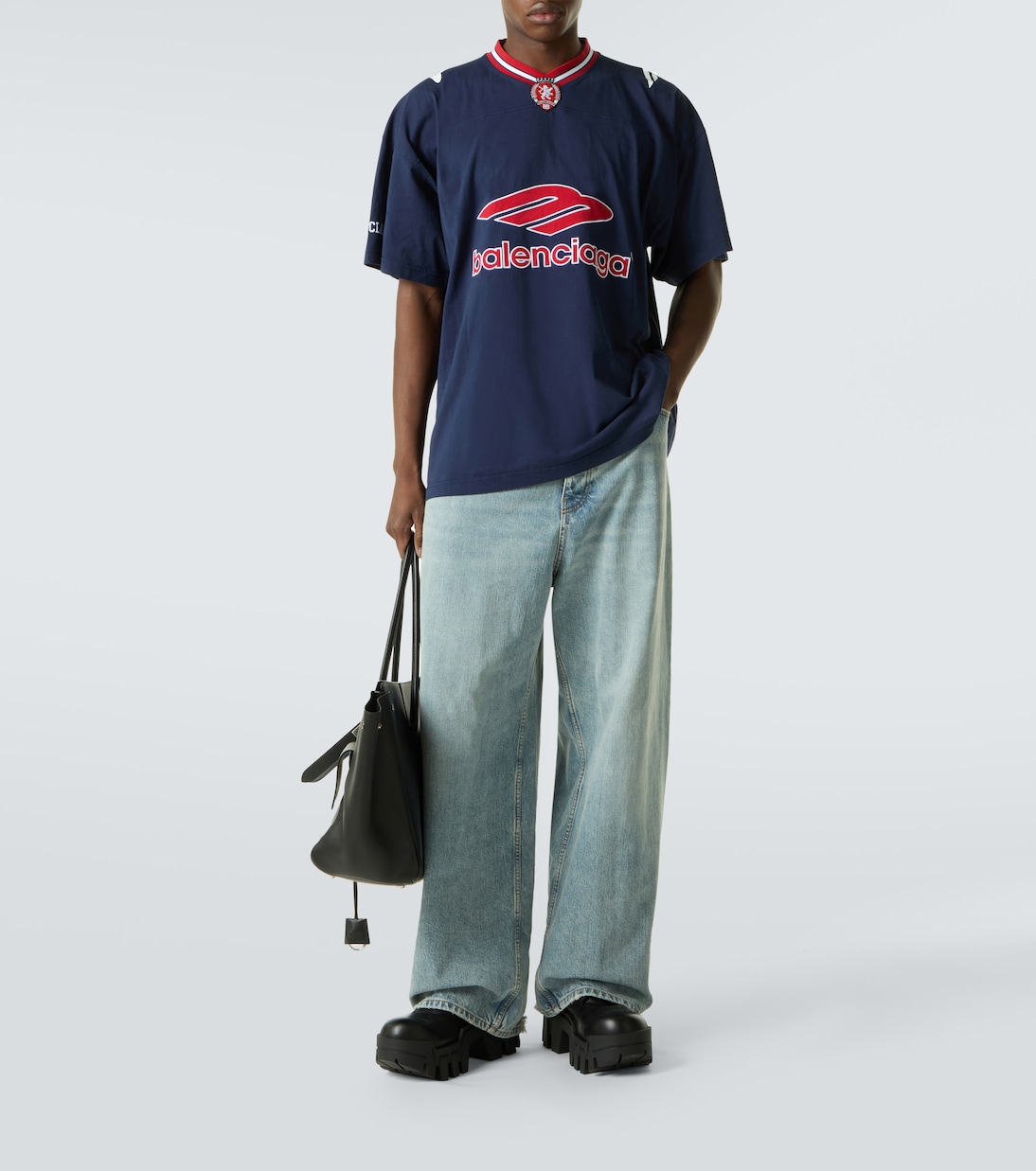 Bulldozer debossed leather combat boots | Balenciaga