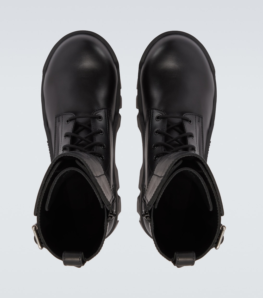 Bulldozer debossed leather combat boots | Balenciaga