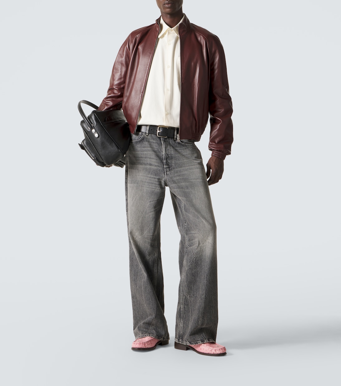 Ostrich-effect leather loafers | Acne Studios