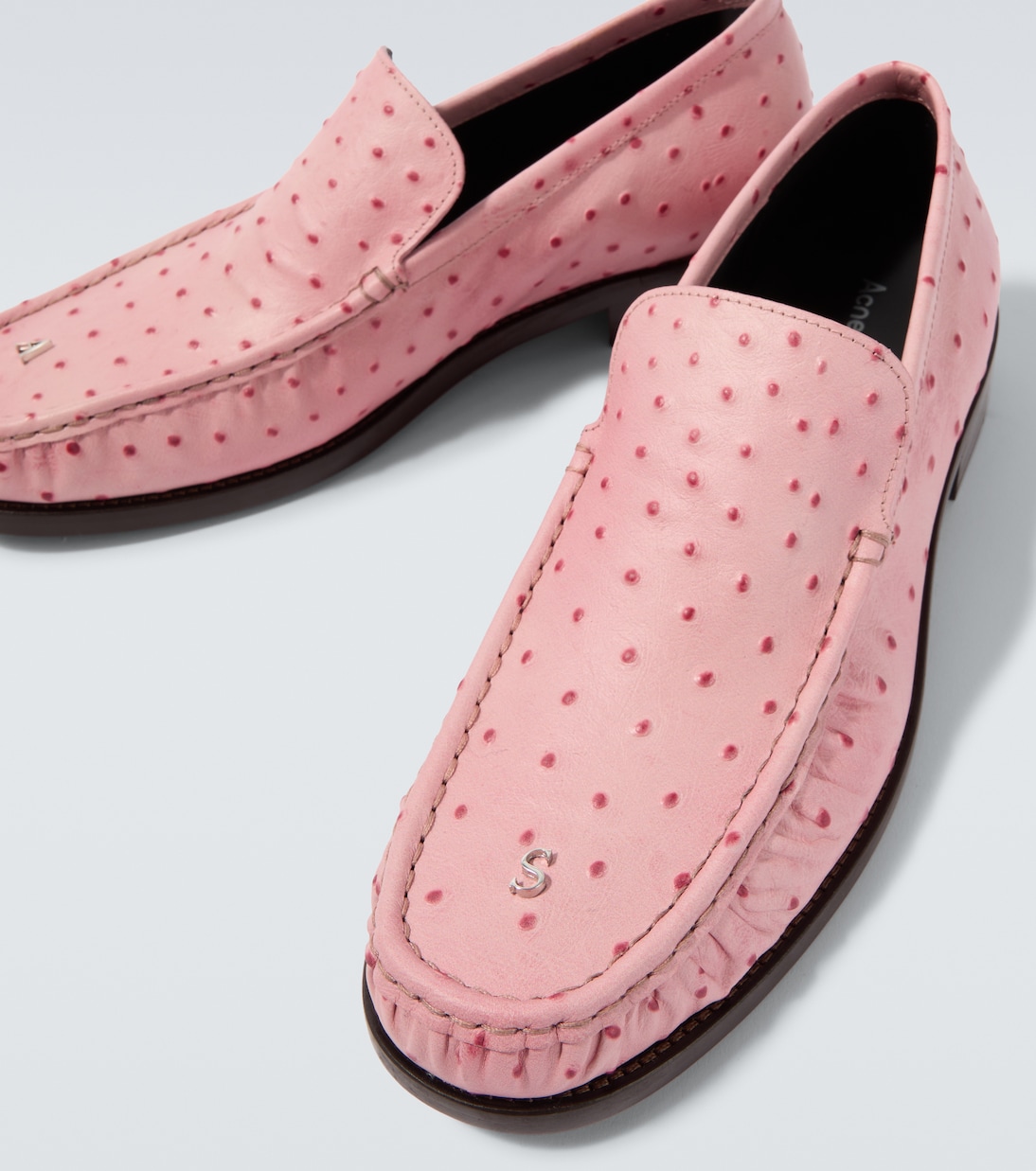 Ostrich-effect leather loafers | Acne Studios