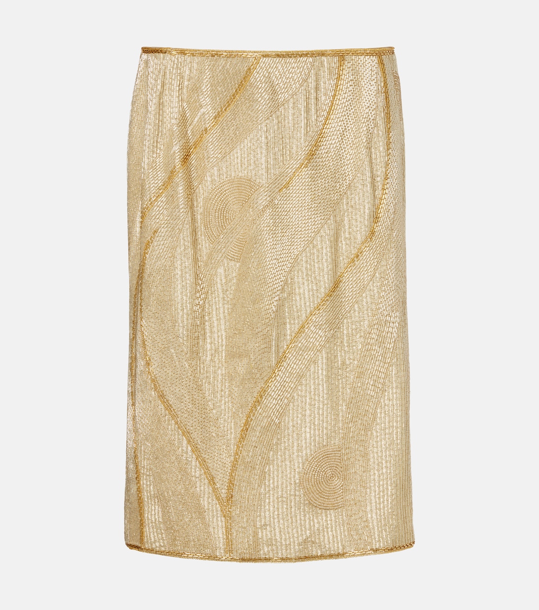Embroidered crêpe de chine midi skirt | Versace