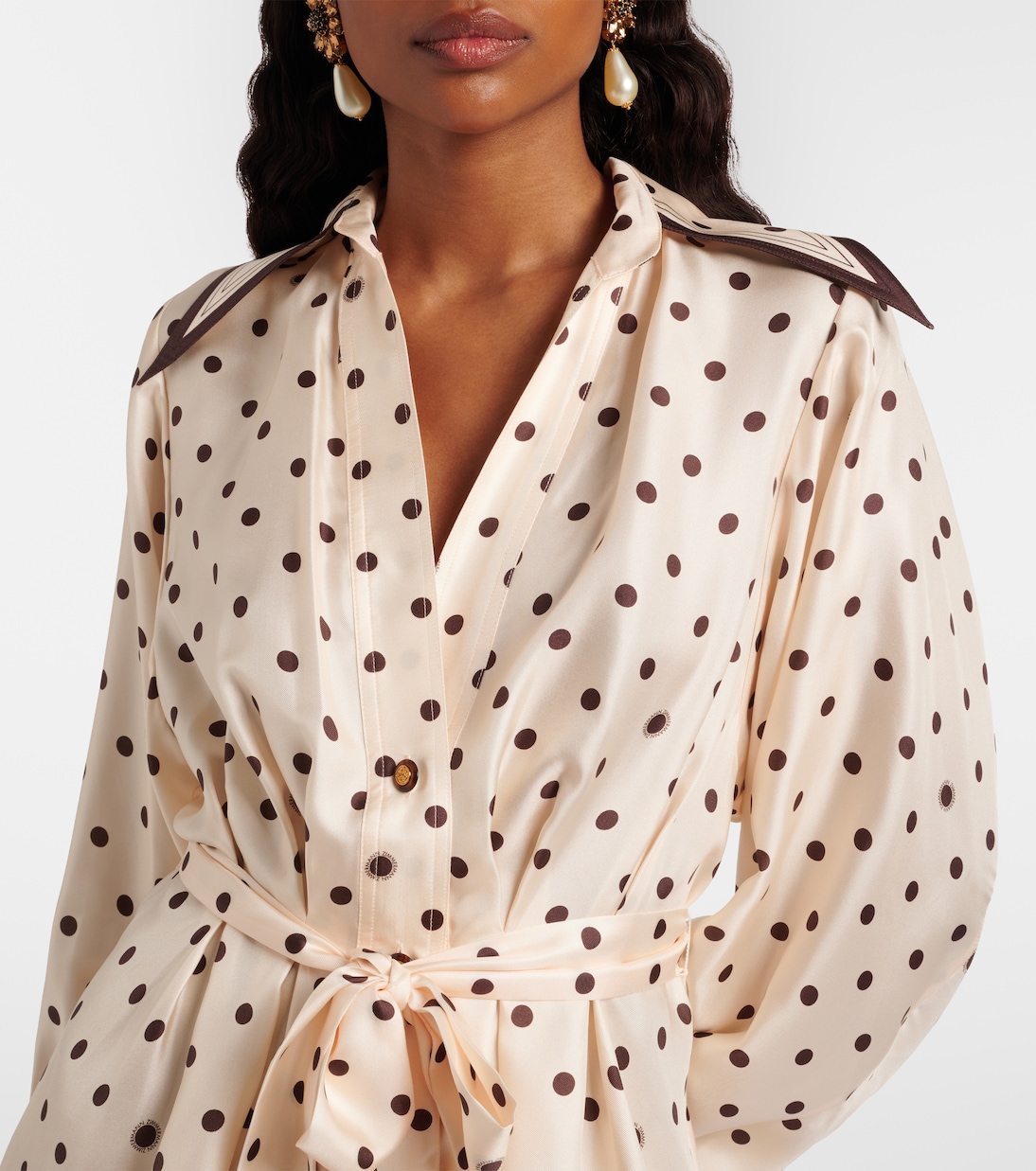 Belted polka-dot silk shirt dress | Zimmermann