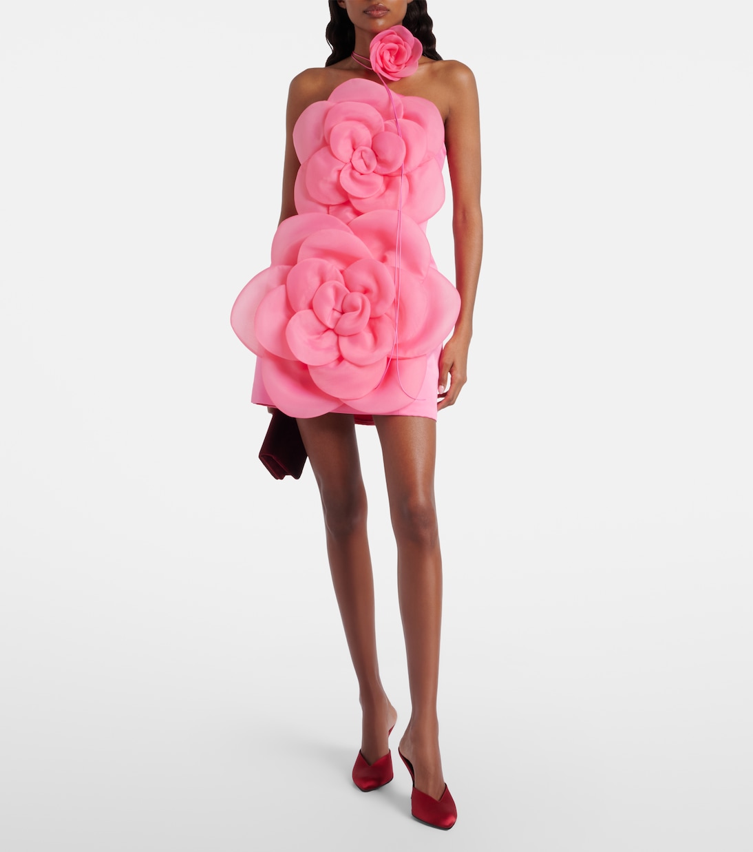 Floret floral-appliqué bustier dress | Leo Lin