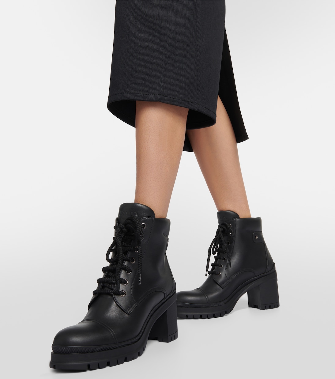 Schnürstiefel aus Leder | Prada