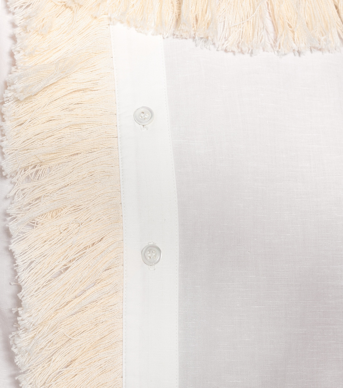 Camicia in cotone e lino con frange | Monse