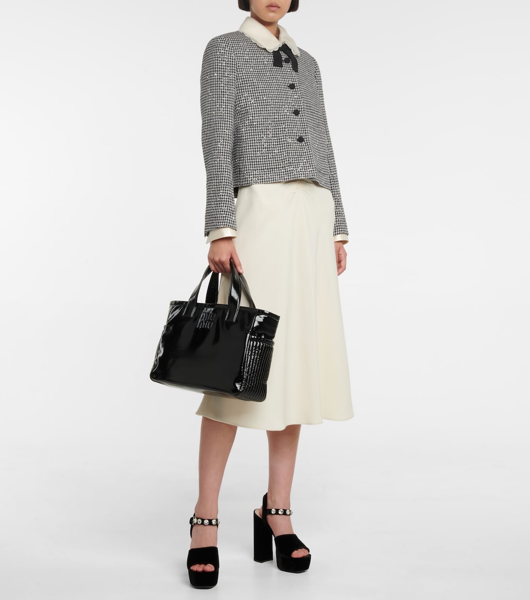 Shopper Large in ciré | Miu Miu
