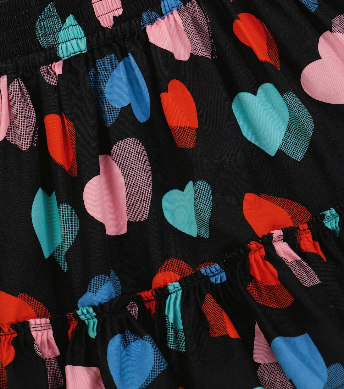 Falda de sarga con print de corazones | Stella McCartney Kids