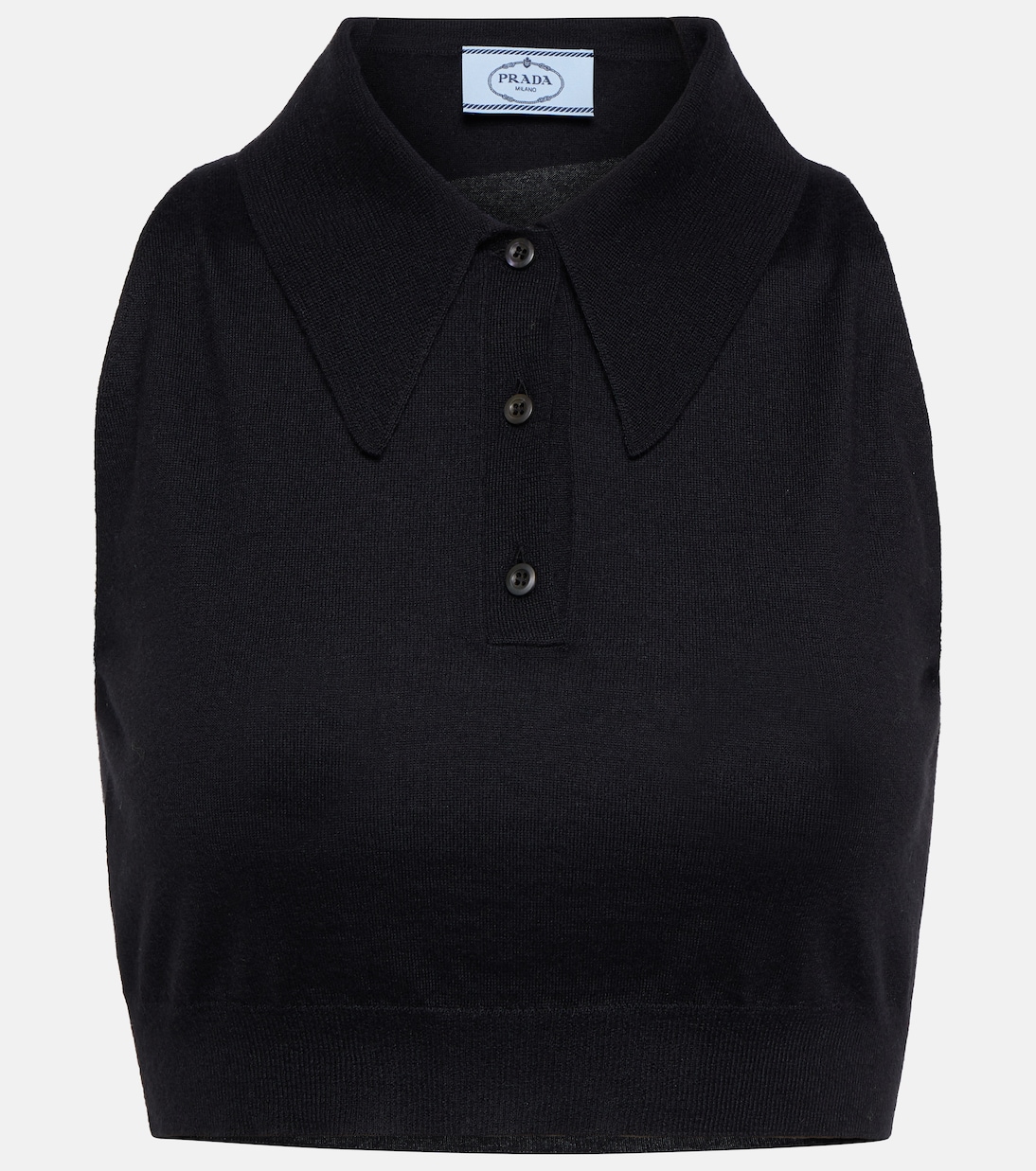 Top cropped in cashmere e seta | Prada