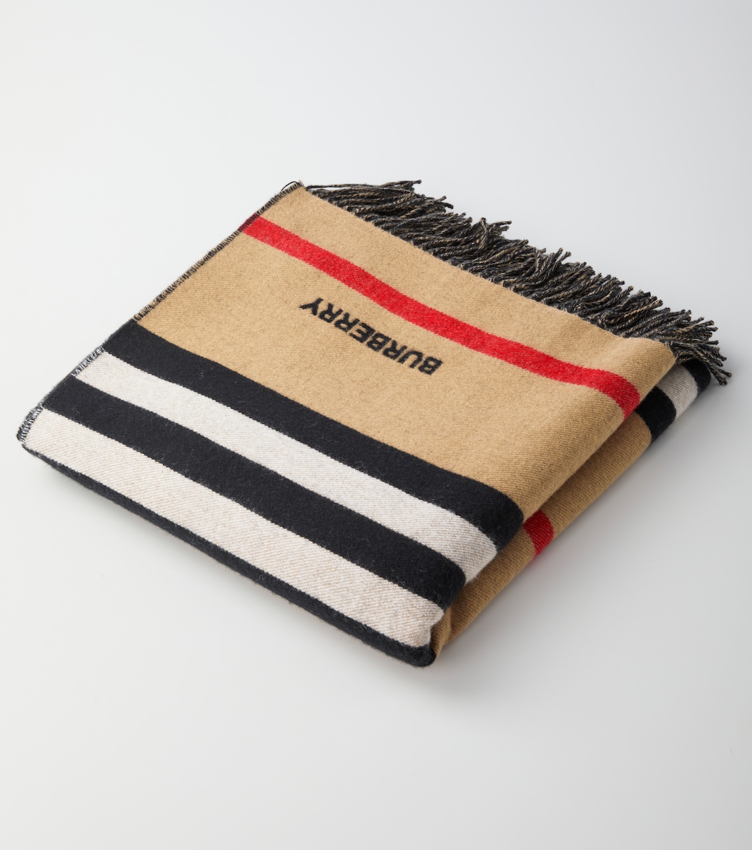 Icon Stripe cashmere and wool blanket | Burberry